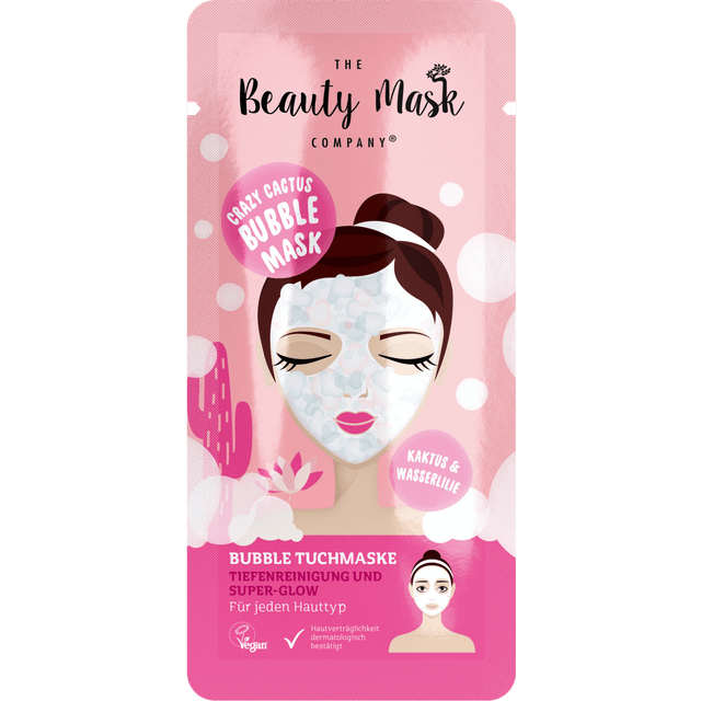 The Beauty Mask Company Mask Company Tuchmaske Crazy Cactus Bubble Mask