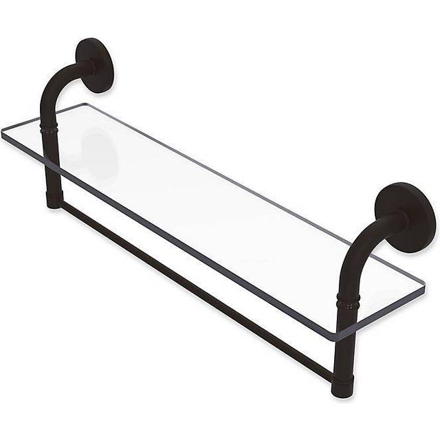 Remi Collection 22 Inch Glass Vanity Shelf with Integrated Towel Bar - RM-1-22TB-ORB