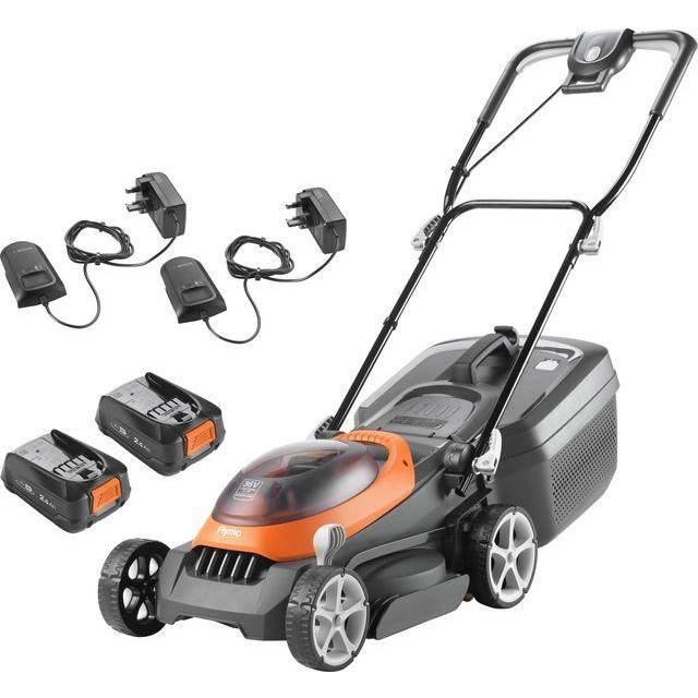 Flymo UltraStore 340R 36v 34cm Cordless Rotary Lawnmower, Orange
