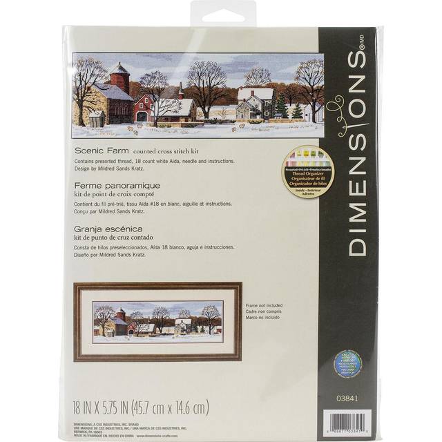"Dimensions Counted Cross Stitch Kit 18""X5.75""-Scenic Farm (18 Count) 3841"
