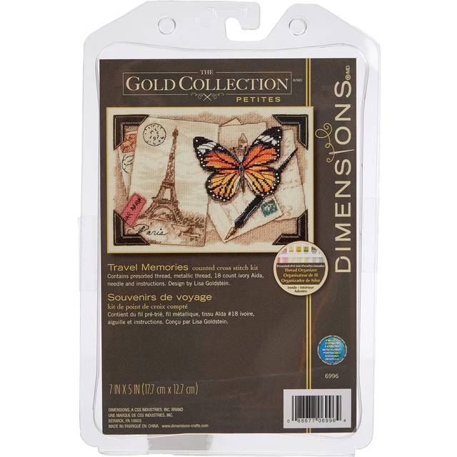 "Dimensions Gold Petite Counted Cross Stitch Kit 7""X5""-Travel Memories (18 Count)"