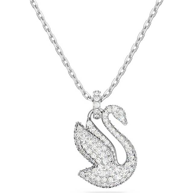 Swarovski Iconic Swan hängsmycke, Swan, Small, White, Rhodium pläterad