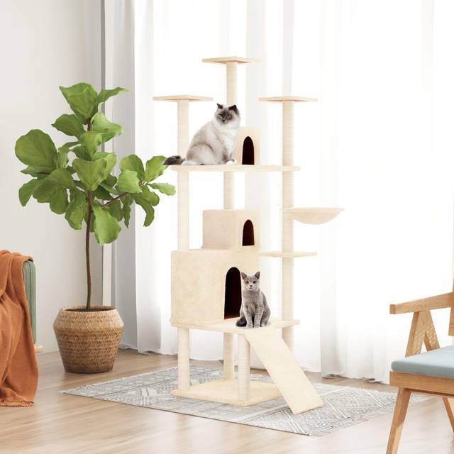 Katträd med klöspelare sisal gräddvit 175 cm