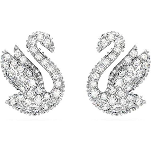 Swarovski Iconic Small Swan Stud Earrings 5647873 In Silver - One Size