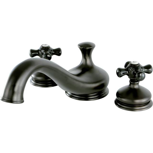 Kingston Brass KS3335PKX Roman Tub Filler with Cross Handle Cross Handle, Oil Rubbed Bronze