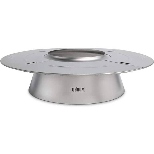 Weber Kolvärmeregulator, för Kolgrillar från Ø 57cm, Rostfritt Stål, 2 Funktioner i ett: för Snabb eller Långsam Grillning av Mat, med Diffusorring - Silver (7666)