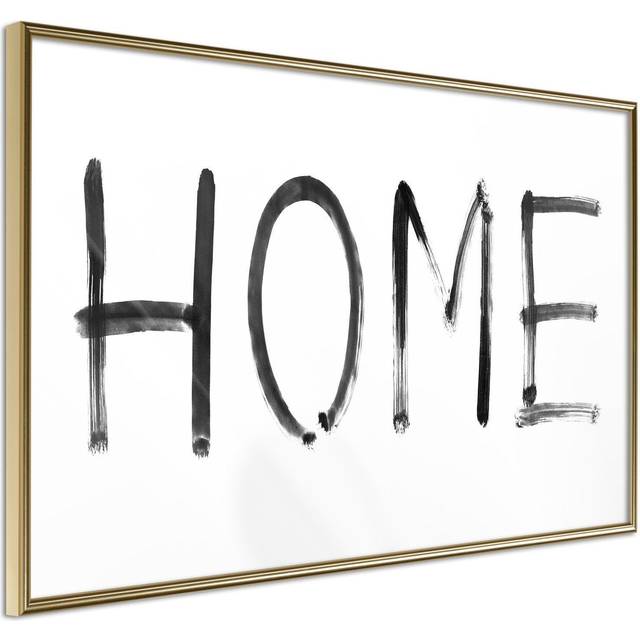 Inramad Poster / Tavla - Simply Home (Horizontal) - 45x30 Guldram