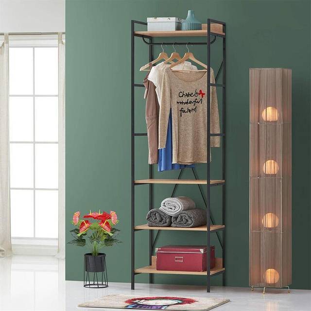 Open Wardrobe 3 Shelves Riviera Oak - Bedroom Furniture