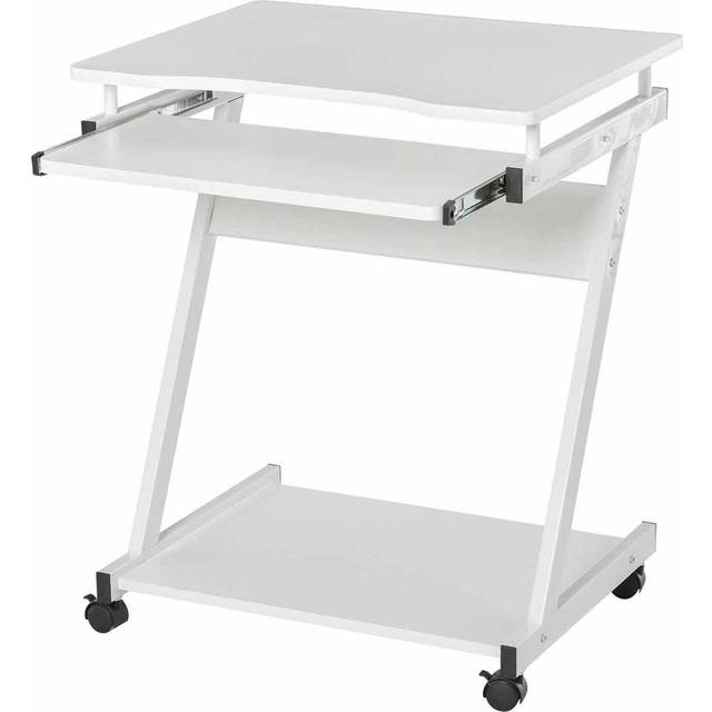 Movable Computer Desk with 4 Moving Wheels Sliding Keyboard Tray Home Office Workstation White - CARTER | TJ Hughes