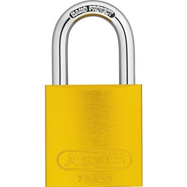 "ABUS Yellow 72/40 Lockout Tagout Padlock w/ 1"""""""" Shackle  Single Padlock  Keyed Different  1 Padlock with 2 Keys"