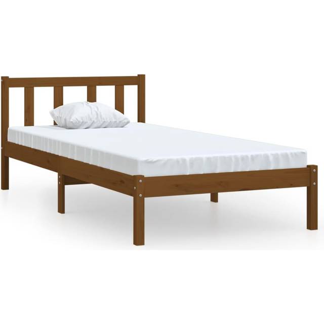 vidaXL Bed Frame Bed Base Platform Bed Solid Wood Pine 75x190 cm Small Single