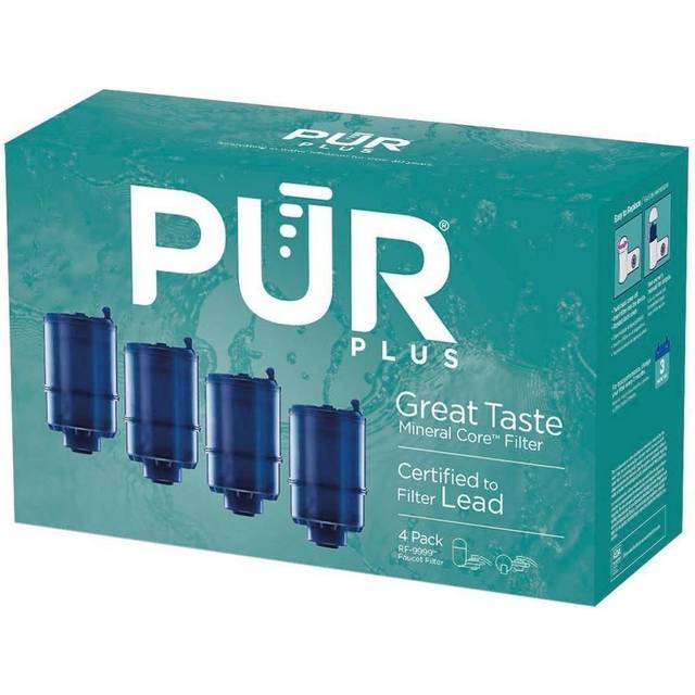 PUR MineralClear Faucet Water Filter Replacement for Filtration Systems  4 Pack  Blue  4 Count