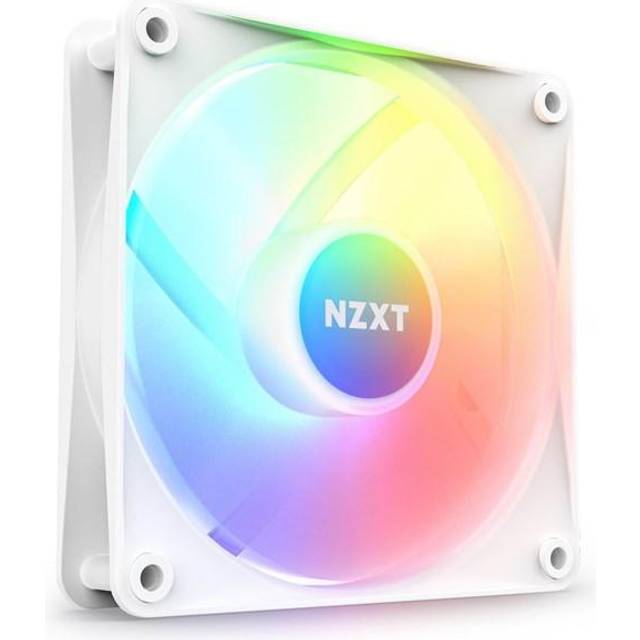 NZXT F120 RGB Core - 120mm Hub-Mounted RGB Fan - 8 Individually-Addressable LEDs - Semi-Translucent Blades - High Static Pressure & Airflow - Quiet Operation - CAM Software - White