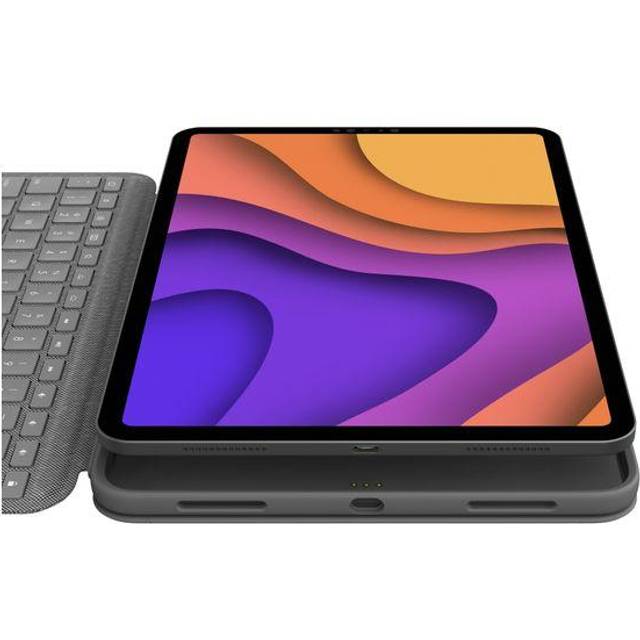 Logitech Tangentbordsfodralet Folio Touch för iPad Air 11 tum (M2 och M3) och iPad Air (4:e och 5:e generationen) in Oxford Grey, Français (Azerty), iPad Air 11 tum (M2 och M3) och iPad Air (4:e och 5:e generationen)