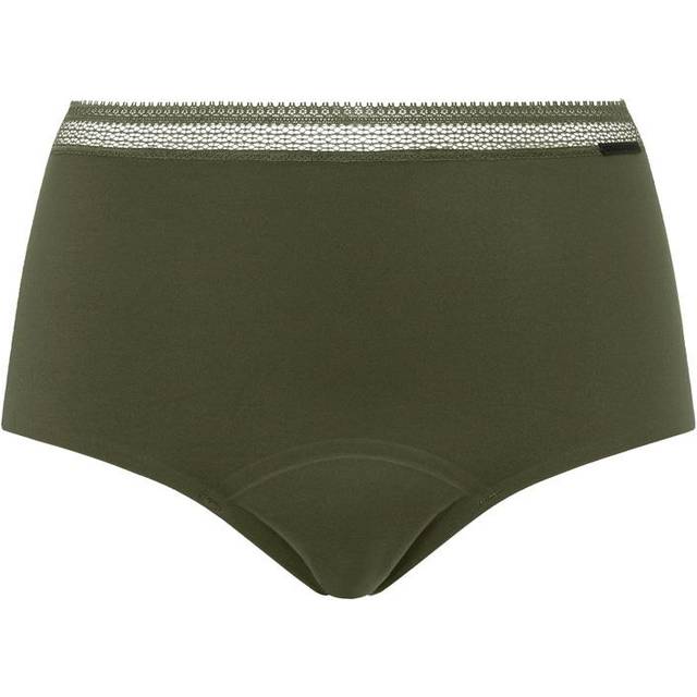 Chantelle Womens Graphic High Waist Period Pants - Green Polyamide - Size 5XL