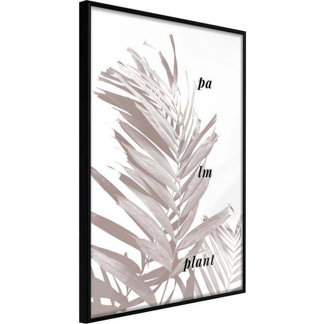 Inramad Poster / Tavla - Beige Palm - 30x45 Svart ram