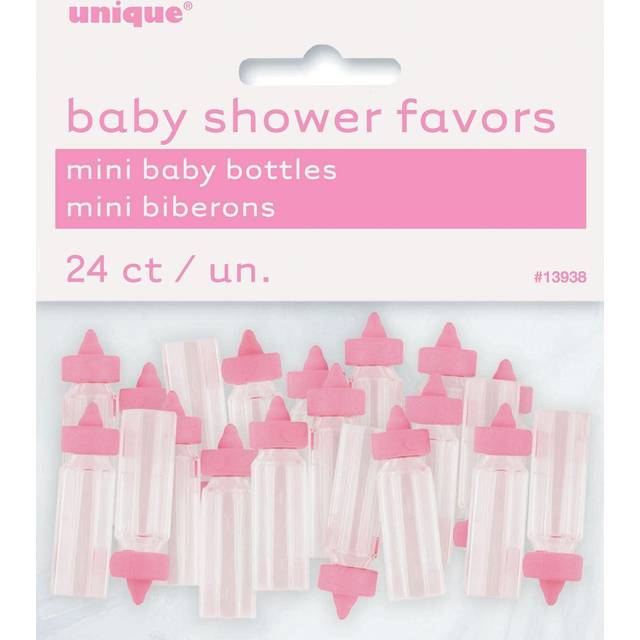Mini Baby Pink Plastic Bottle Favors - 1''  24 Count - Ideal for Girl Baby Showers  Baptisms & Gender Reveals