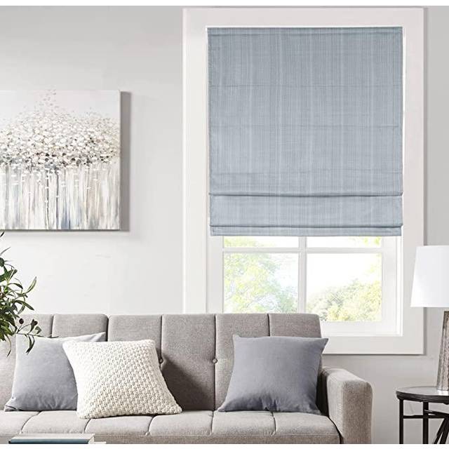 Madison Park Galen sladdlösa romerska nyanser – mörkläggningspanel i tyg, energieffektiv, värmeisolerad persiennbehandling, för sovrum, vardagsrumsdekor, 58 cm x 162 cm, elfenben