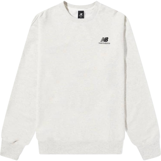 New Balance Unisex Uni-ssentials French Terry Crewneck Sweatshirt in White Cotton, size U1