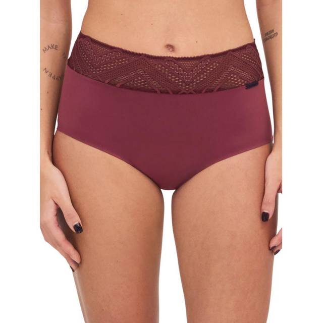 Chantelle Womens High Waist Lace Period Panty - Brown Polyamide - Size 2XS