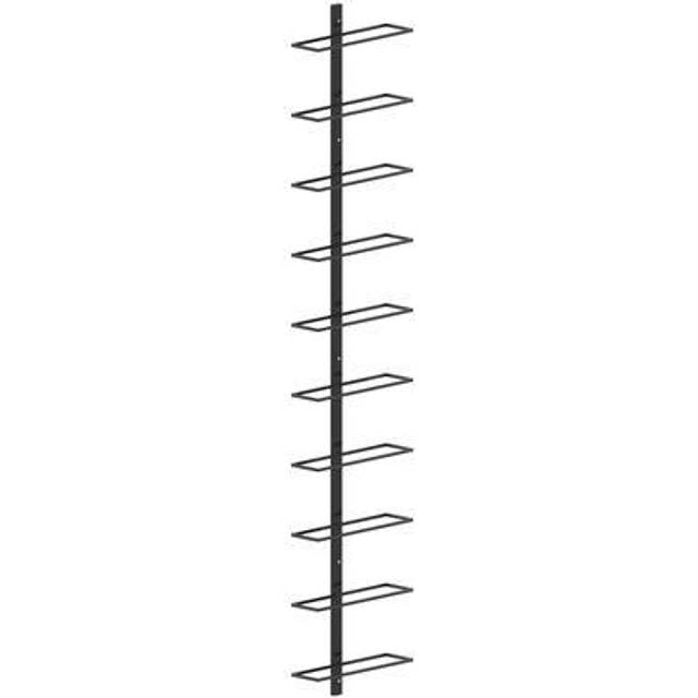 vidaXL Wall-mounted Wine Rack for 10 Bottles Black Metal