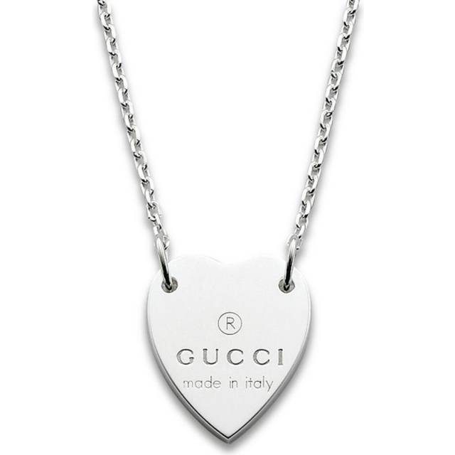 Gucci Womens Silver (silver) Trademark Sterling Heart Pendant Necklace - silver (Silver)