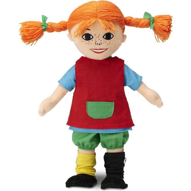 Micki & Friends 44371500 Pippi Longstocking Doll 30 cm Rag Doll Teddy Plush Doll Removable Clothes from 10 Months