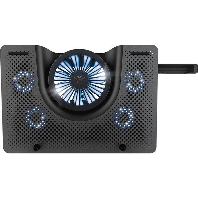 Trust Gaming GXT 1125 Quno Laptop Cooling Stand - Laptops up to 17.3 inch, 5 Blue Illuminated Fans, Adjustable Angle, Computer Cooler - Black