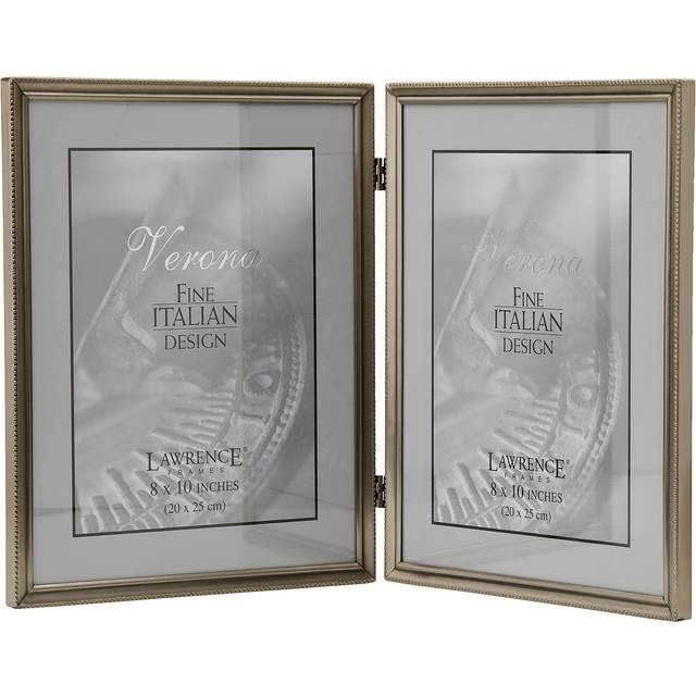 Lawrence Frames Bead Border Design  8x10 Double  Pewter