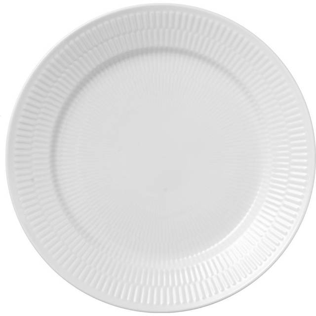 Royal Copenhagen Hvid Riflet Flad tallerken 27cm