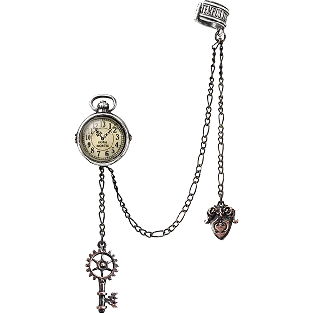 Alchemy Gothic Uncle Albert's Timepiece Ear Stud silver coloured - Onesize