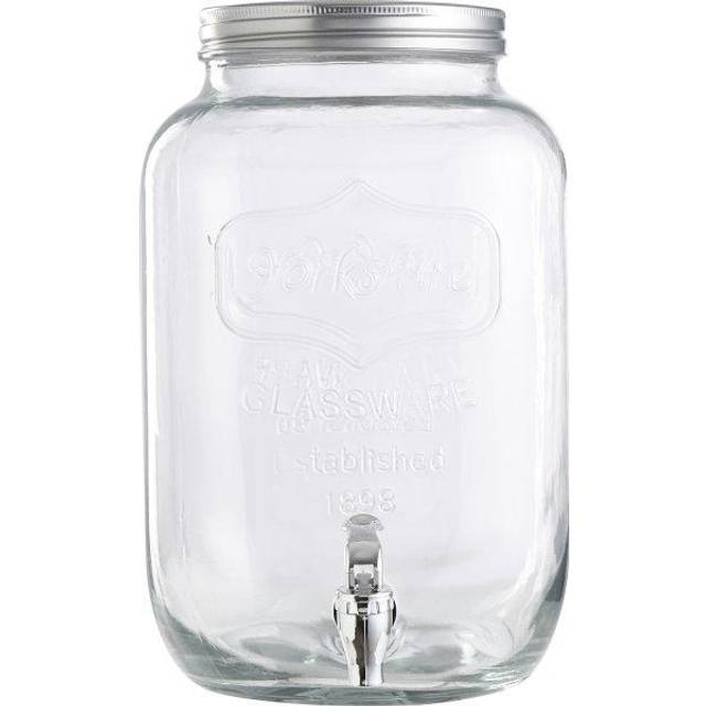 Glasbehållare med tappkran, 8 liter