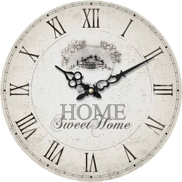Wallaby Home Sweet Home Wall Clock - White (34cm W X 34cm H X 2cm D)