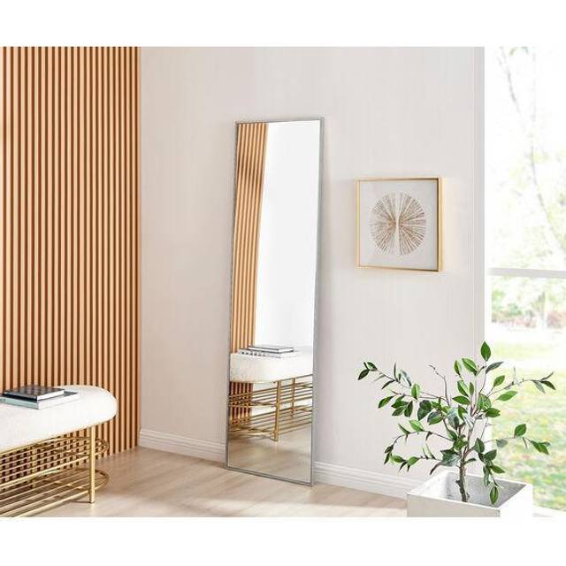 Emma Rectangle Silver Frame Wall Mirror - 170x50cm / 170cm