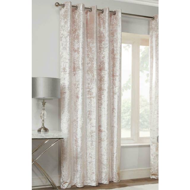 Alan Symonds - Luxury Modern Crushed Velvet Charcoal Fully Lined Ready Made Eyelet Ring Top Curtains 66x72'