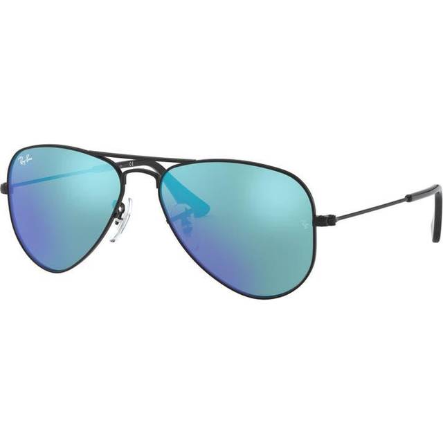 Ray - Ban Kid RJ9506S JUNIOR AVIATOR 201/55 Sunglasses Metal Black Blue Pilot Normal Flash