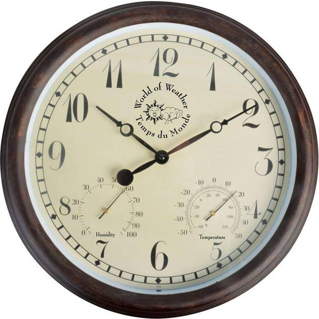 Esschert Design Station Clock with Thermo-Hygrometer 30.5 cm Outdoor TF008