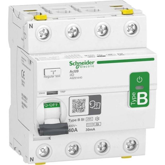 Schneider Electric - Acti9 iID - differentialbrytare - 4P - 40A - 30 mA - typ B - SI - 400V - A9Z61440