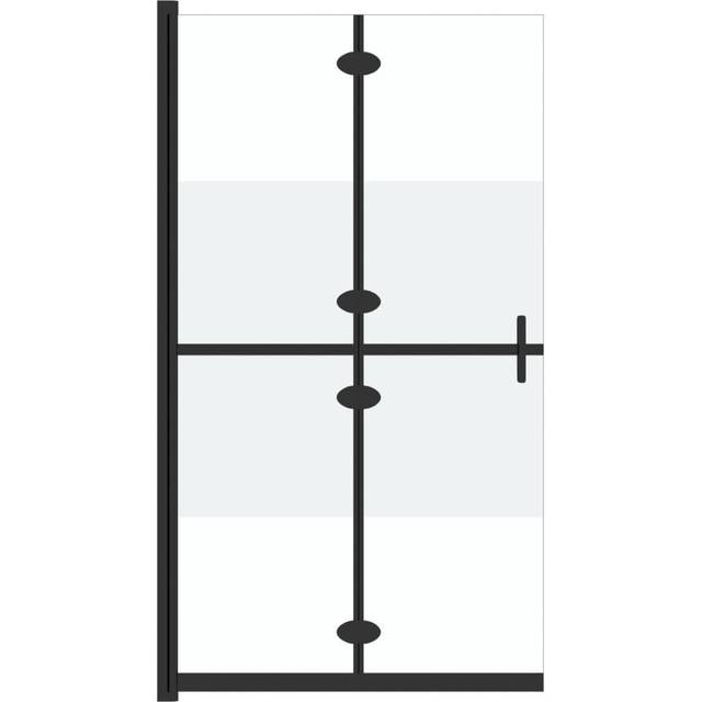 vidaXL Foldable Walk-in Shower Wall Half Frosted ESG Glass 80x190 cm - Transparent