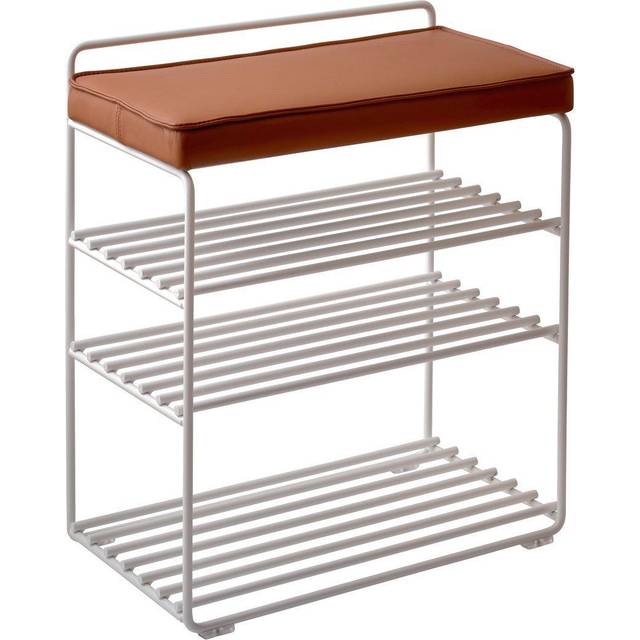 Maze Lower East Seat hylla-pall 50x28x58 cm White-cognac leather