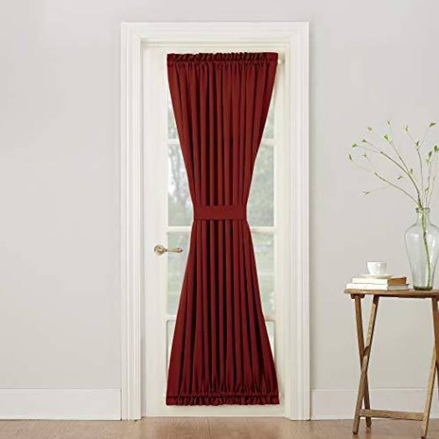 "Sun Zero Barrow Energy Efficient Rod Pocket Door Curtain Panel  54"""""""" x 72""""""""  Brick"