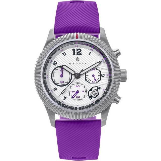 Nautis Mens Meridian Chronograph Strap Watch w/Date - Purple Stainless Steel - One Size
