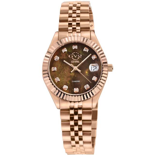 Womens Naples 12401 Brown Dial Rose Gold Swiss Quartz Watch - Pink - One Size