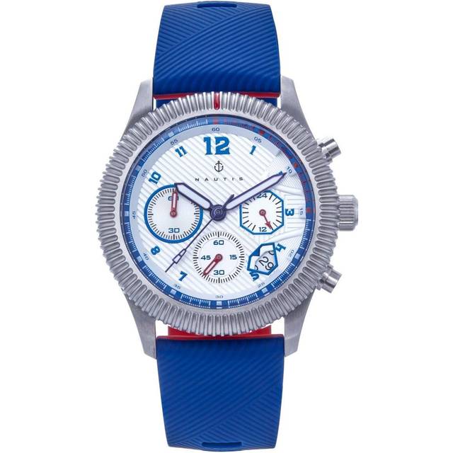 Nautis Mens Meridian Chronograph Strap Watch w/Date - Blue Stainless Steel - One Size