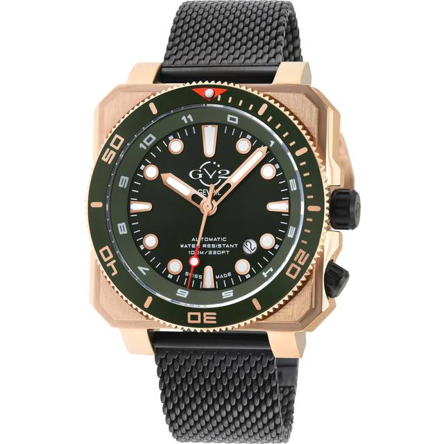 XO Submarine Swiss Automatic Sellita SW200 Olive Dial, Stainless Steel Bracelet - Black - One Size