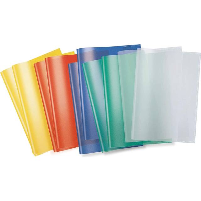 19991 Herma A5 Exercise Book Covers Pack of 10 transparent/Assorted Colours