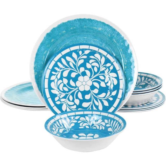 Elama Telly 12Pc Melamine Dinnerware Set