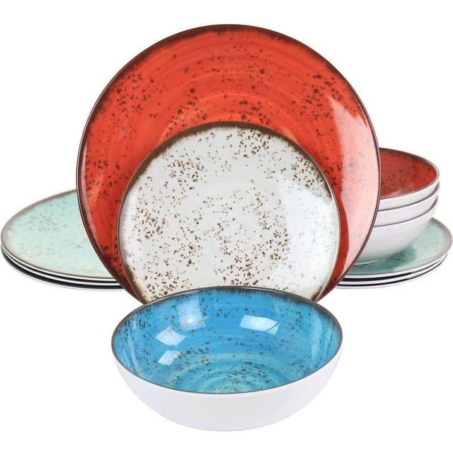 Elama Pryce 12Pc Melamine Dinnerware Set
