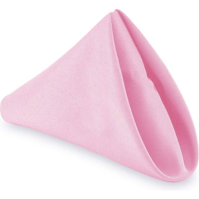 Lann's Linens - 1 Dozen 20 Oversized Cloth Dinner Table Napkins - Machine Washable Restaurant/Wedding/Hotel Quality Polyester Fabric - Pink