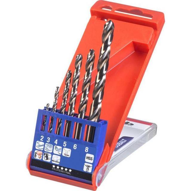 kwb 428040 HSS-Co Metal Twist Drill set 6-piece precision cobalt 5%